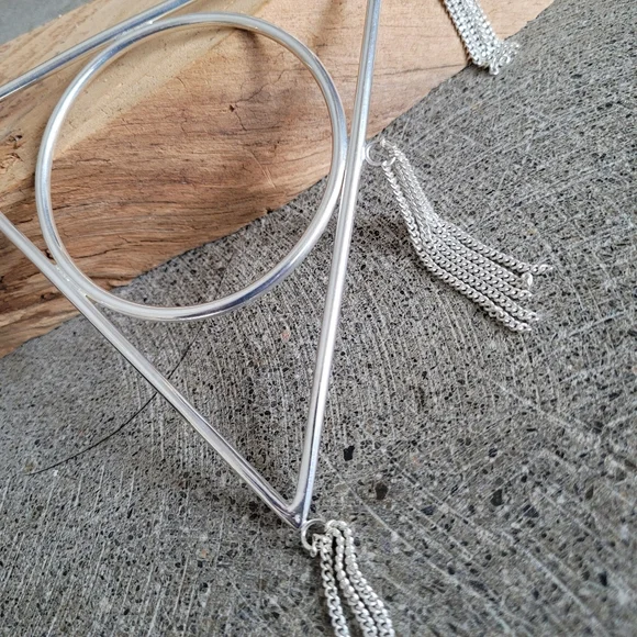 Sterling Silver on brass triangle bracelet fringe… - Picture 2 of 2